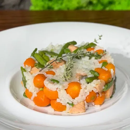 Risotto cu somon & legume 